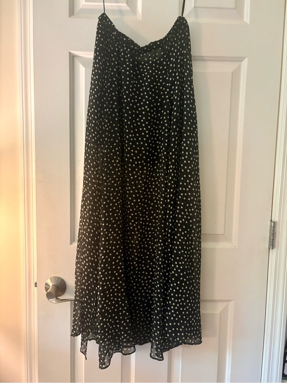Denim & Supply Ralph Lauren Women's Sheer Polka Dot Maxi Mini Black Skirt XS